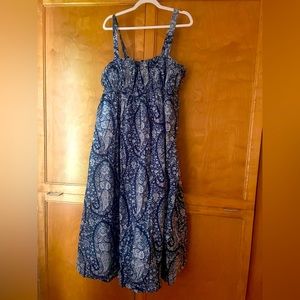 Like new- J. Crew maxi dress- Paisley Print- with pockets!- size 14
